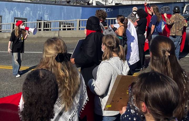 Students march for Gaza on anniversary of Oct. 7 attack on Israel