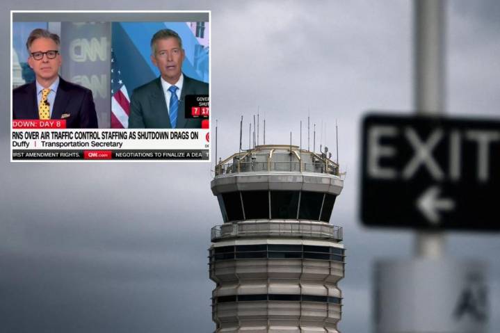 Transportation Secretary Sean Duffy urges air traffic controllers to show up for work