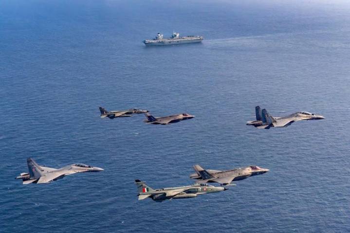 IAF, UK navy jets hold joint drills over Indian Ocean