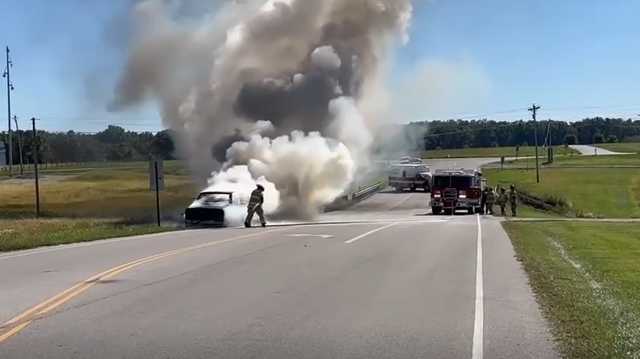 Parent saves teenagers after truck catches fire in Adams County