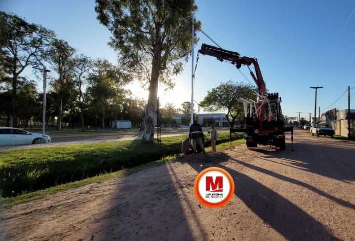 Avanzan las obras de iluminación en la localidad de Las Breñas