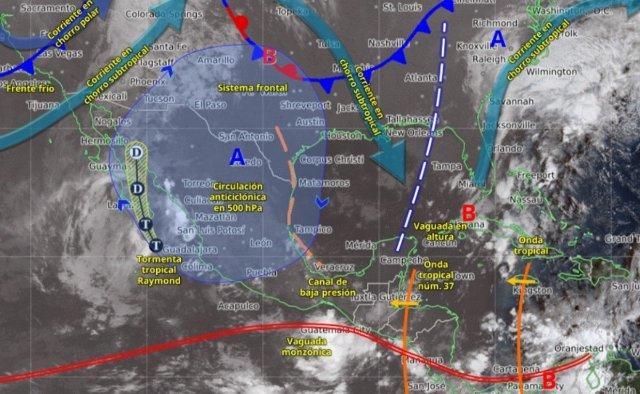 Raymond intensifica lluvias en el Pacífico mexicano