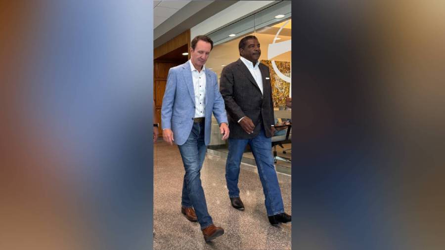 Gov. Landry, first lady, District attorney Clayton visit injured deputy at hospital