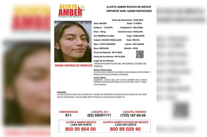 “Estamos desesperados”: Buscan a Diana González, menor desaparecida en San Felipe del Progreso