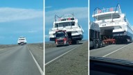 El impresionante traslado de un barco de 70 toneladas por una carretera en Argentina