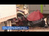 Dashcam video shows violent California crash