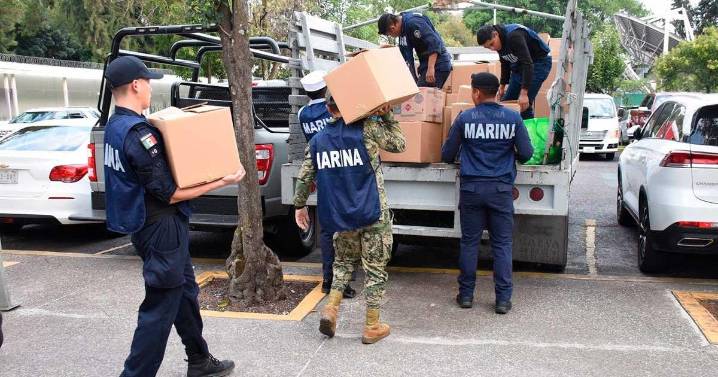 Lleva Marina más de 13 mil despensas y toneladas de ayuda a damnificados por lluvias