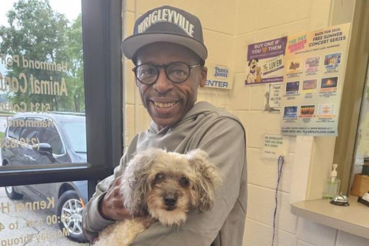 Man captures the moment he's reunited with his missing dog -