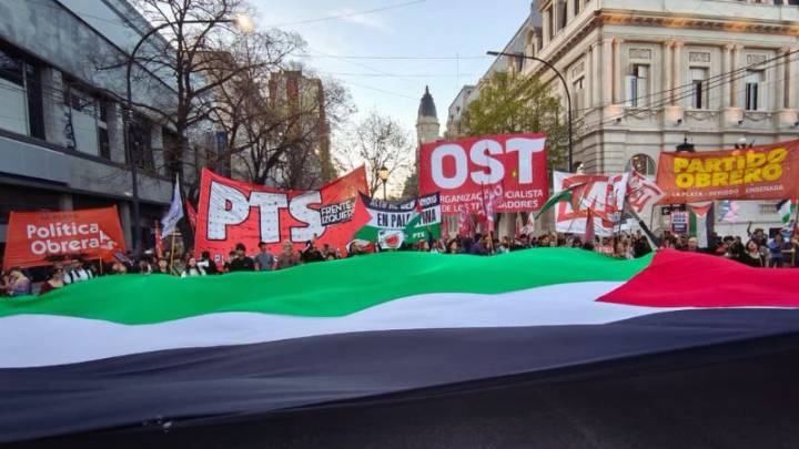 Concentración en La Plata contra la agresión de Israel a la flotilla Global Sumud