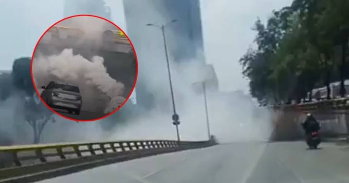 VIDEO | Otra pipa en CDMX: captan gas fugándose sobre Circuito Interior