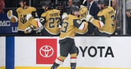 Marner scores first goals as a Golden Knight in 6-1 win over Flames; Stone injured