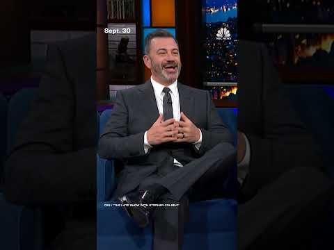 Jimmy Kimmel and Stephen Colbert join each other's shows, talking their suspension and cancellation