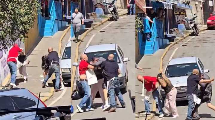 Agresión brutal en Santa María Ahuacatitlán: Dos carniceros atacan a mujer y su defensor