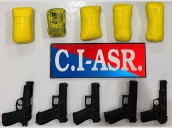 Two involved in cross-border smuggling module held with 2.5 kg heroin, 5 pistols [ FULL VIEW ]