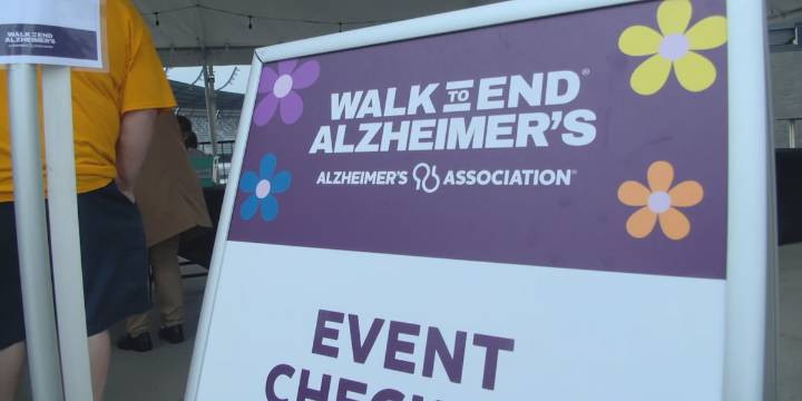 Hundreds gather to raise money for Alzheimer’s despite gloomy weather