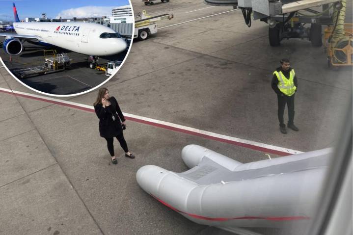 Delta flight attendant accidentally deployes emergency slide
