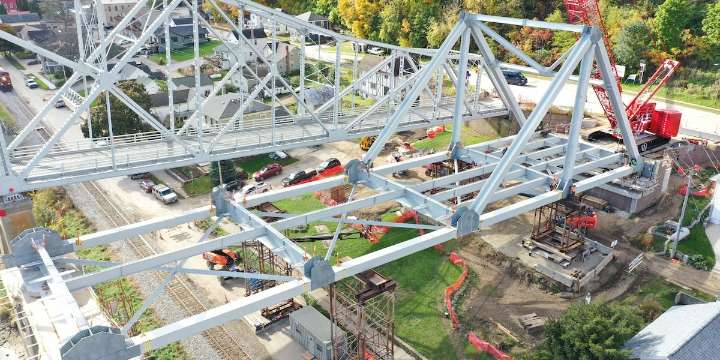 Lansing bridge work progresses as ferry approaches launch