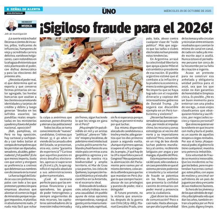 ¡Sigiloso fraude para el 2026!