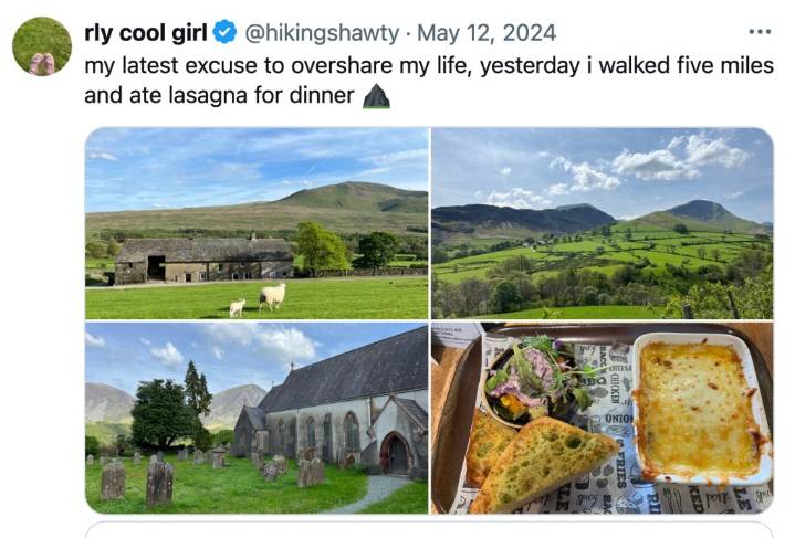 The simple pleasure of a long walk and a good meal