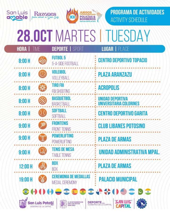 Grandes emociones este martes, en los XII Juegos Latinoamericanos de Policías y Bomberos 2025