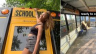 Mujer se cansó de los altos precios de arriendo y compró un viejo bus en Facebook Marketplace: 'Ahora vivo cómoda y sin renta'