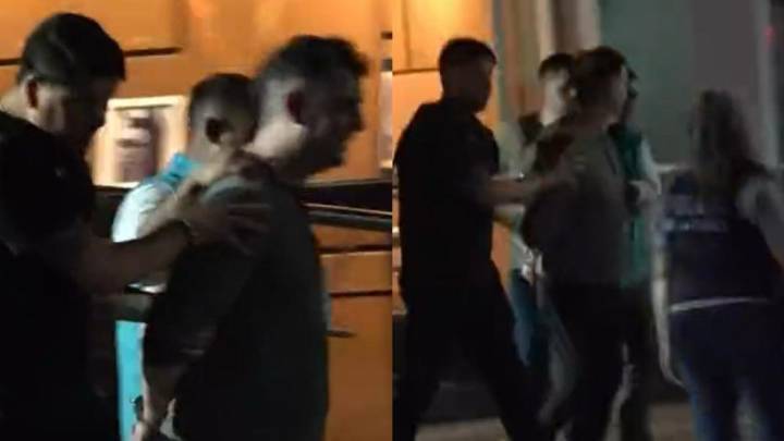 El impactante video del momento en que Leandro García Gómez, pareja de Lowrdez Fernández, sale esposado y detenido