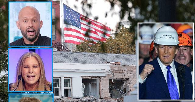 Hollywood Celebrities Melt Down over Trump White House Ballroom Construction: 'Hitler Had a Large Ballroom,' Too