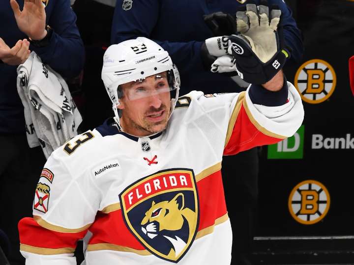 Brad Marchand fights tears at Bruins tribute video
