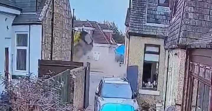 Horror moment car flips and smashes into Scots garden
