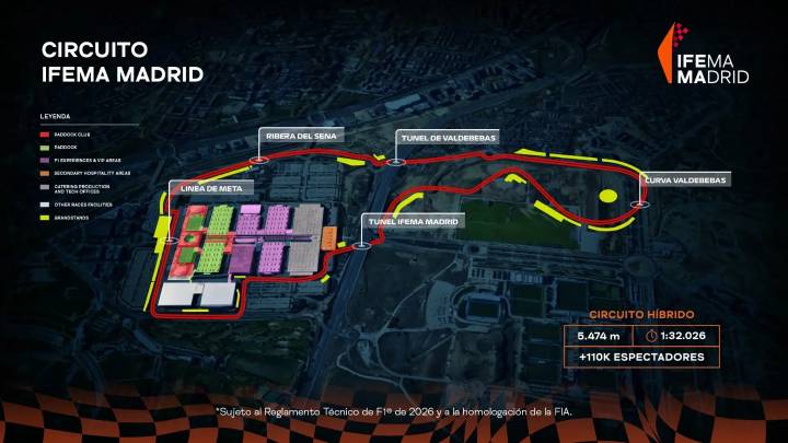 Con 22 curvas y más de 5 km, esta es la velocidad máxima que se podrá alcanzar en el circuito de Fórmula 1 'Madring'