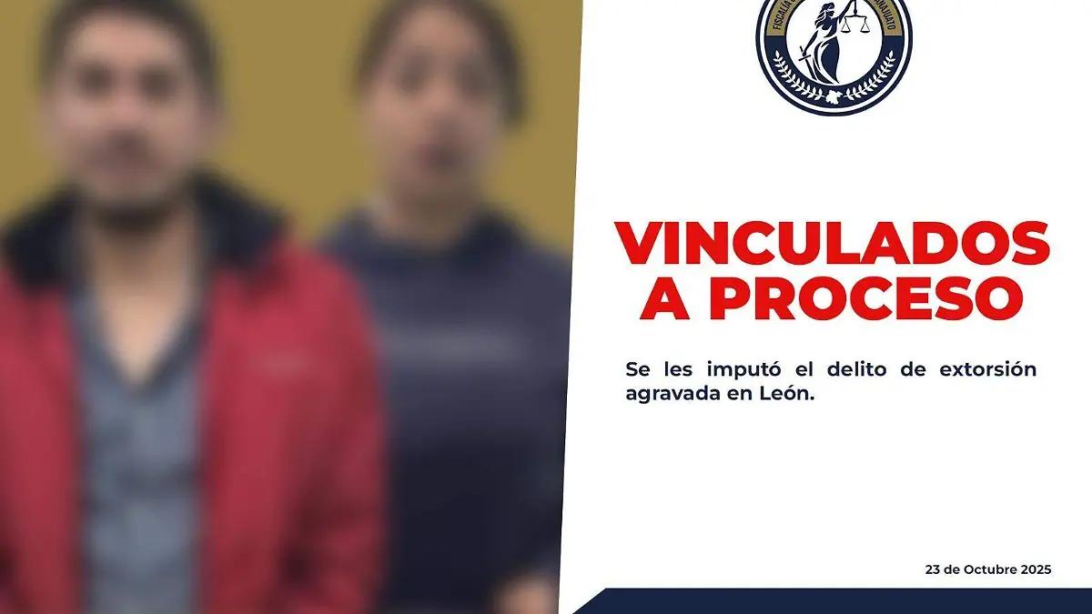 Vinculan a proceso a pareja de presuntos extorsionadores en León
