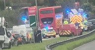 Live: A39 in Cornwall blocked after tanker flips