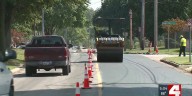 South city/county street repaved one lane at a time