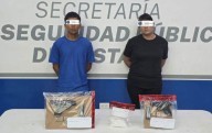 Detienen a dos por homicidio; les aseguran armas, droga y vehículo