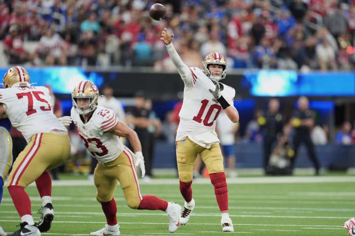 Studs and Duds: Macnificent Jones leads hobbled 49ers to improbable win over Rams