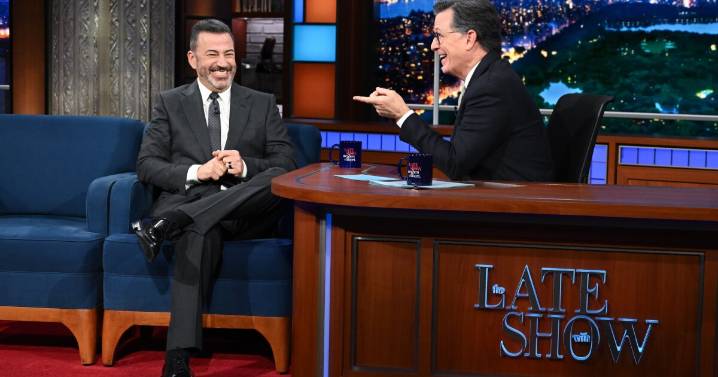 Kimmel and Colbert appear as guests on each other's shows