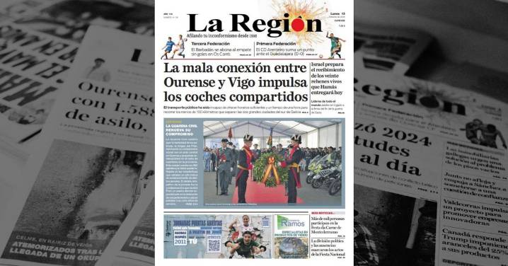 La portada de La Región de este lunes, 13 de octubre