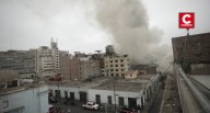 Controlan incendio en almacén contiguo al Congreso de la República en el Cercado de Lima (FOTOS)