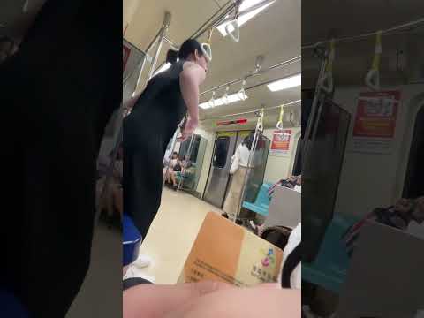Shocking Moment Passenger KICKS Old Woman Across Train #shorts