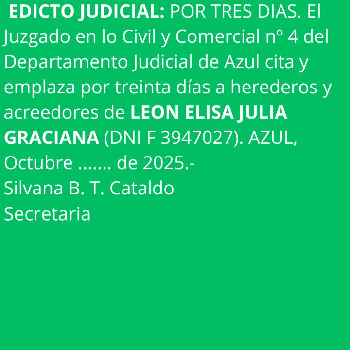 Edicto: Citación y emplazamiento de herederos