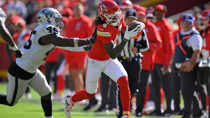 Patrick Mahomes leads Chiefs to 31-0 rout of Raiders as Rashee Rice returns with 2 TDs
