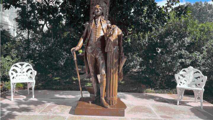 White House adds a George Washington statue to the Rose Garden