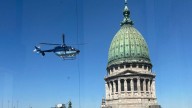 Un helicóptero sobrevoló el Congreso en medio de un simulacro de evacuación de la Policía Federal