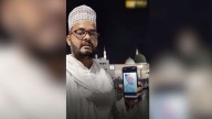 Youth prays for Saint Premanand Maharaj in the holy city of Madinah