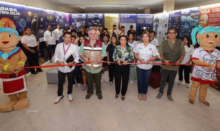 Inauguran Blanca Merari y el titular de CAPA, Hugo Garza, la «Exposición Temporal de Cultura del Agua»