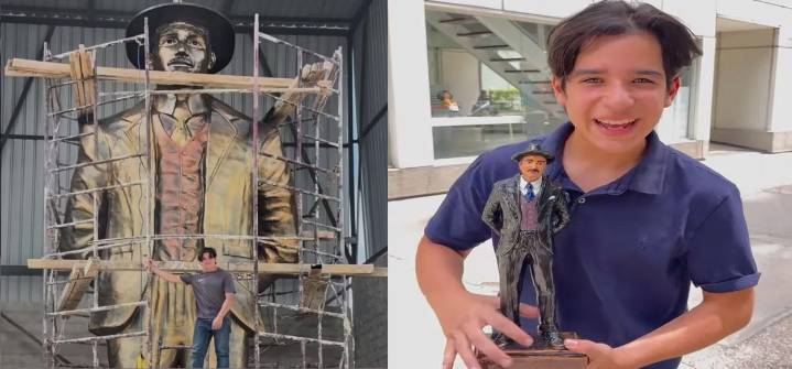 Josué Benjamín culminó la escultura más grande del mundo del Dr. José Gregorio Hernández