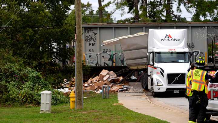 WATCH IT: Train collides with semi truck in Grovetown