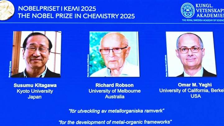 Nobel de Química es para tres científicos por el desarrollo de estructuras metal