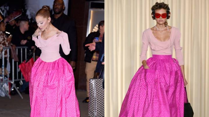 Ariana Grande Thinks Pink in Andreas Kronthaler for Vivienne Westwood