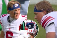 Giants QB Jaxson Dart in disbelief after gruesome Cam Skattebo injury